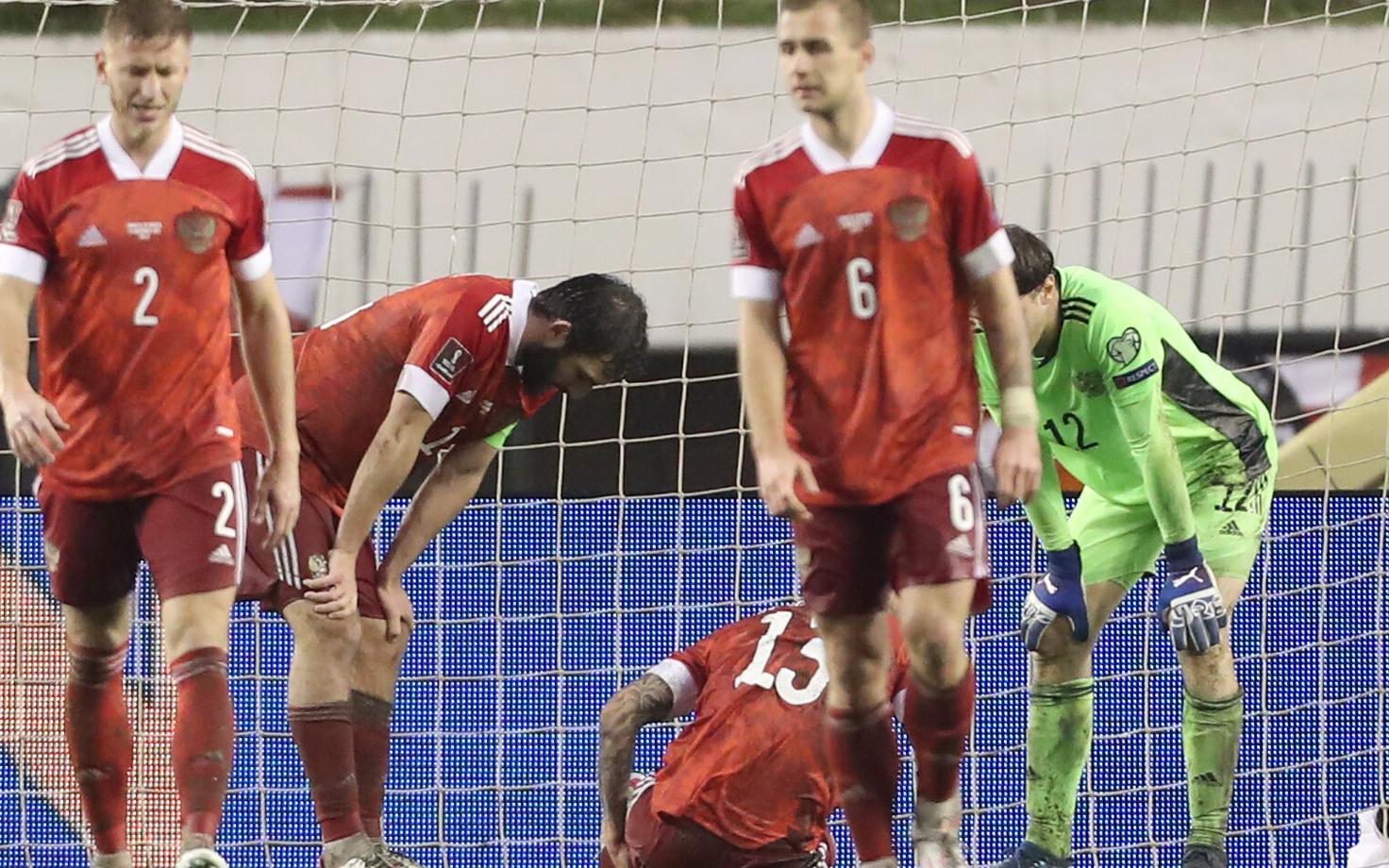 Fjodor Kudrjašovi (istuli) omavärav jättis Venemaa jalgpallikoondise H-valikgrupi võidust ilma