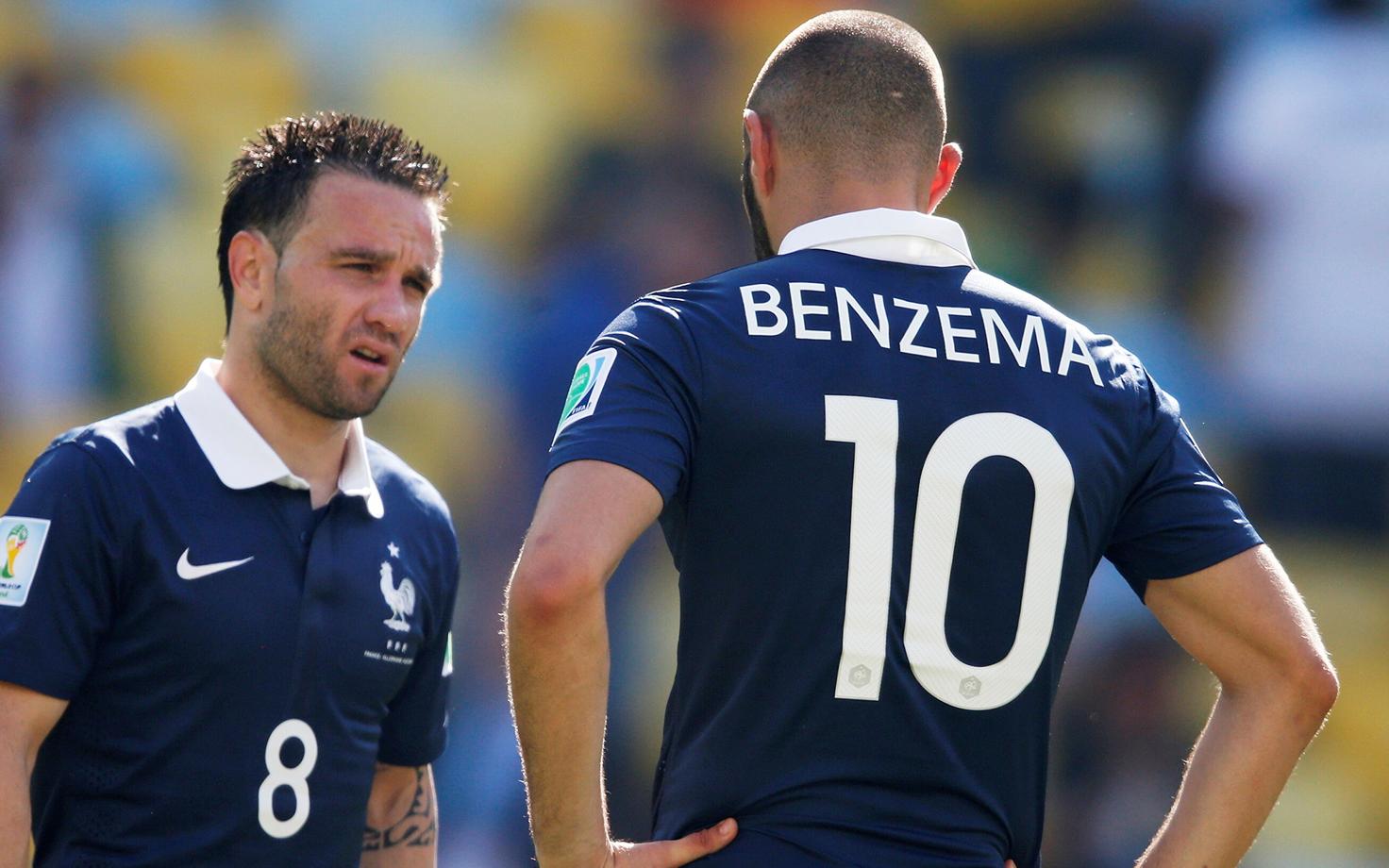 Mathieu Valbuena ja Karim Benzema 2014. aasta MM-finaalturniiril