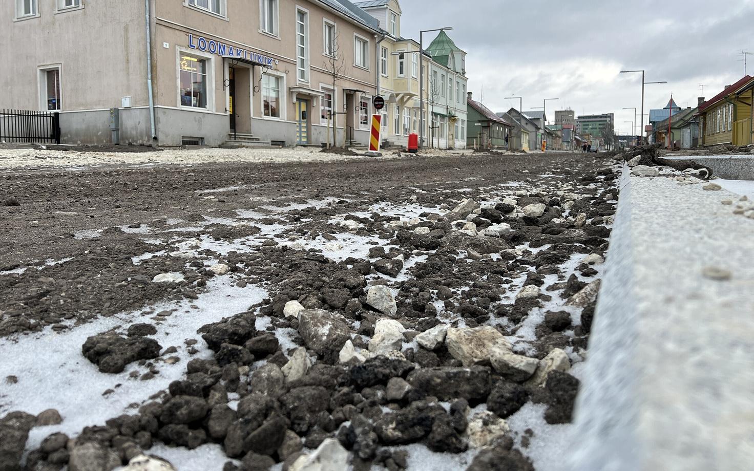 Улица Пости в Хаапсалу в декабре 2021 года.