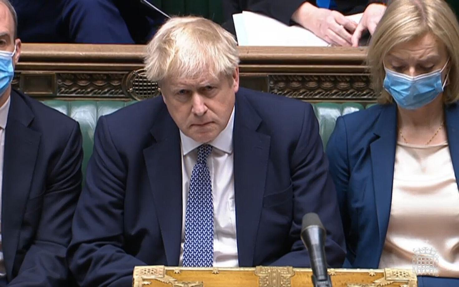 Briti peaminister Boris Johnson kolmapäeval parlamendis infotunnis.