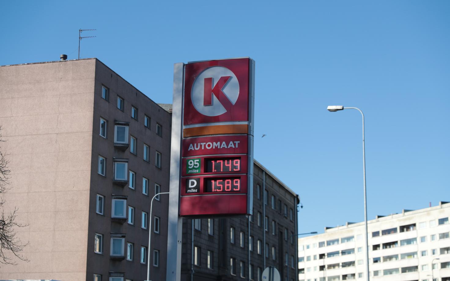 Rekordkõrged kütusehinnad 1. märtsil 2022 Circle K tanklas