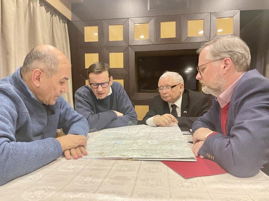 Poola, Tšehhi ja Sloveenia riigijuhid Kiievis.