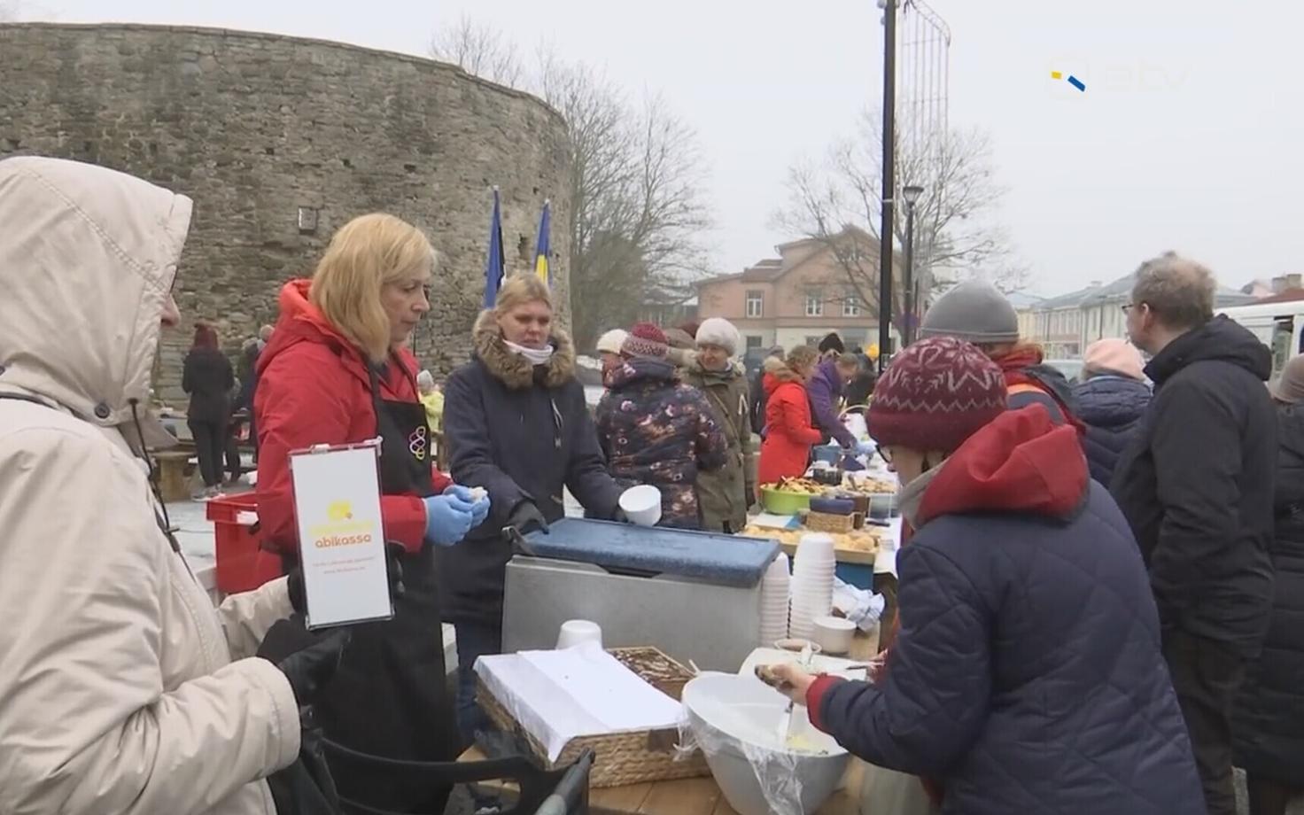 Благотворительная акция в поддержку украинских беженцев в Хаапсалу.