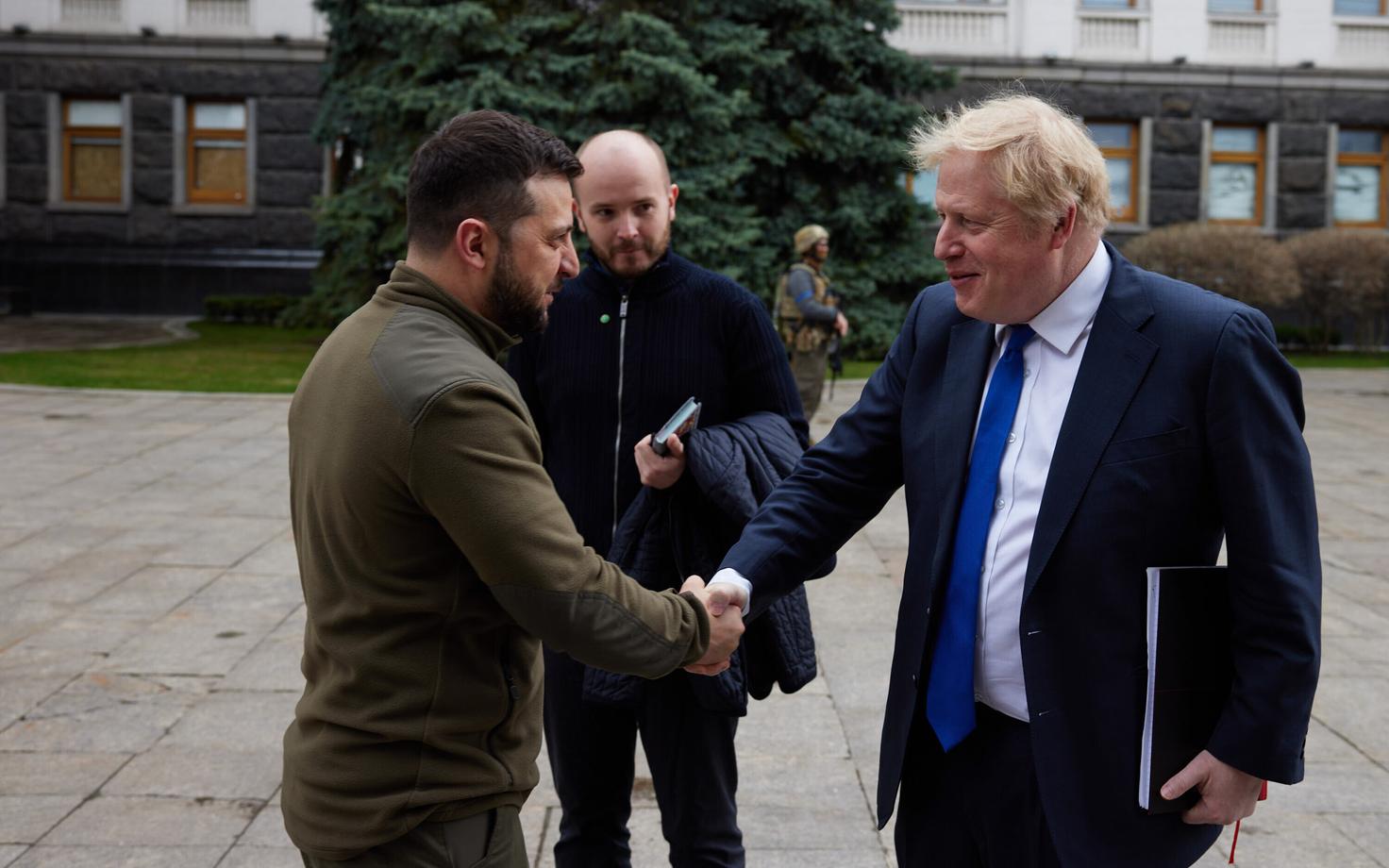 Встреча президента Украины Владимира Зеленского и премьер-министра Великобритании Бориса Джонсона в Киеве.