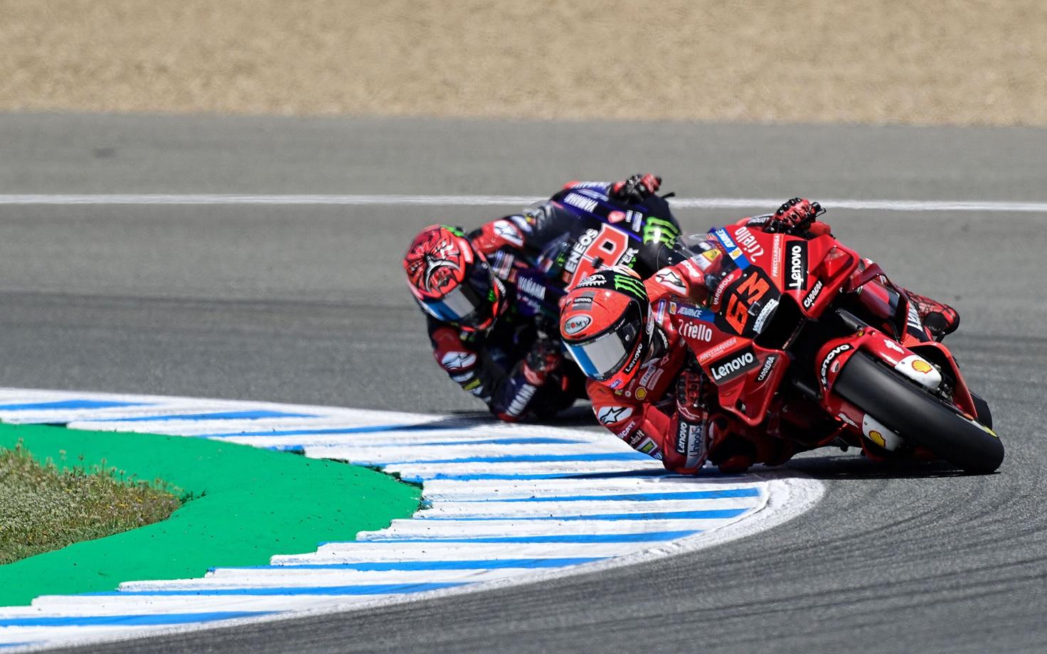 Francesco Bagnaia (Ducati) ja Fabio Quartararo (Yamaha)