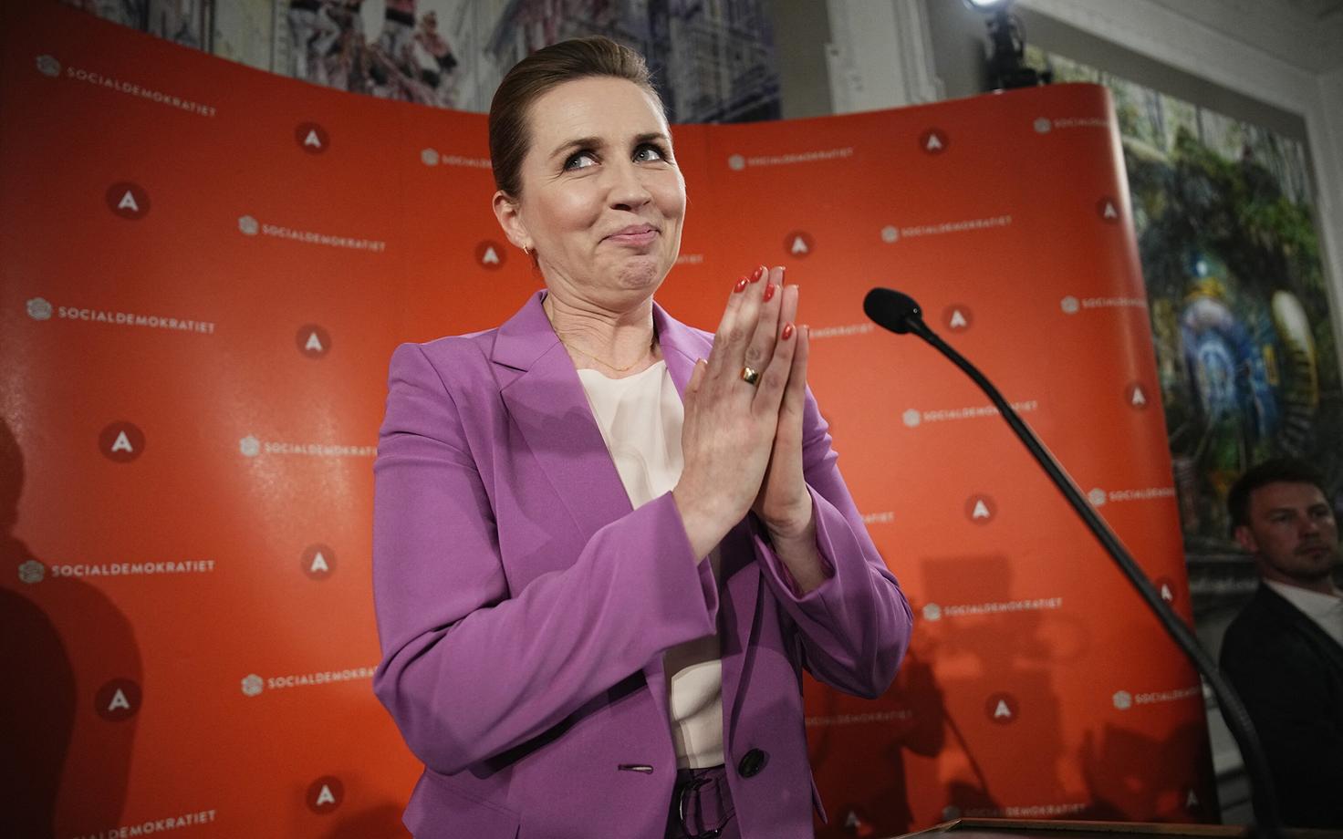 Taani peaminister Mette Frederiksen pärast referendumi tulemuste selgumist.