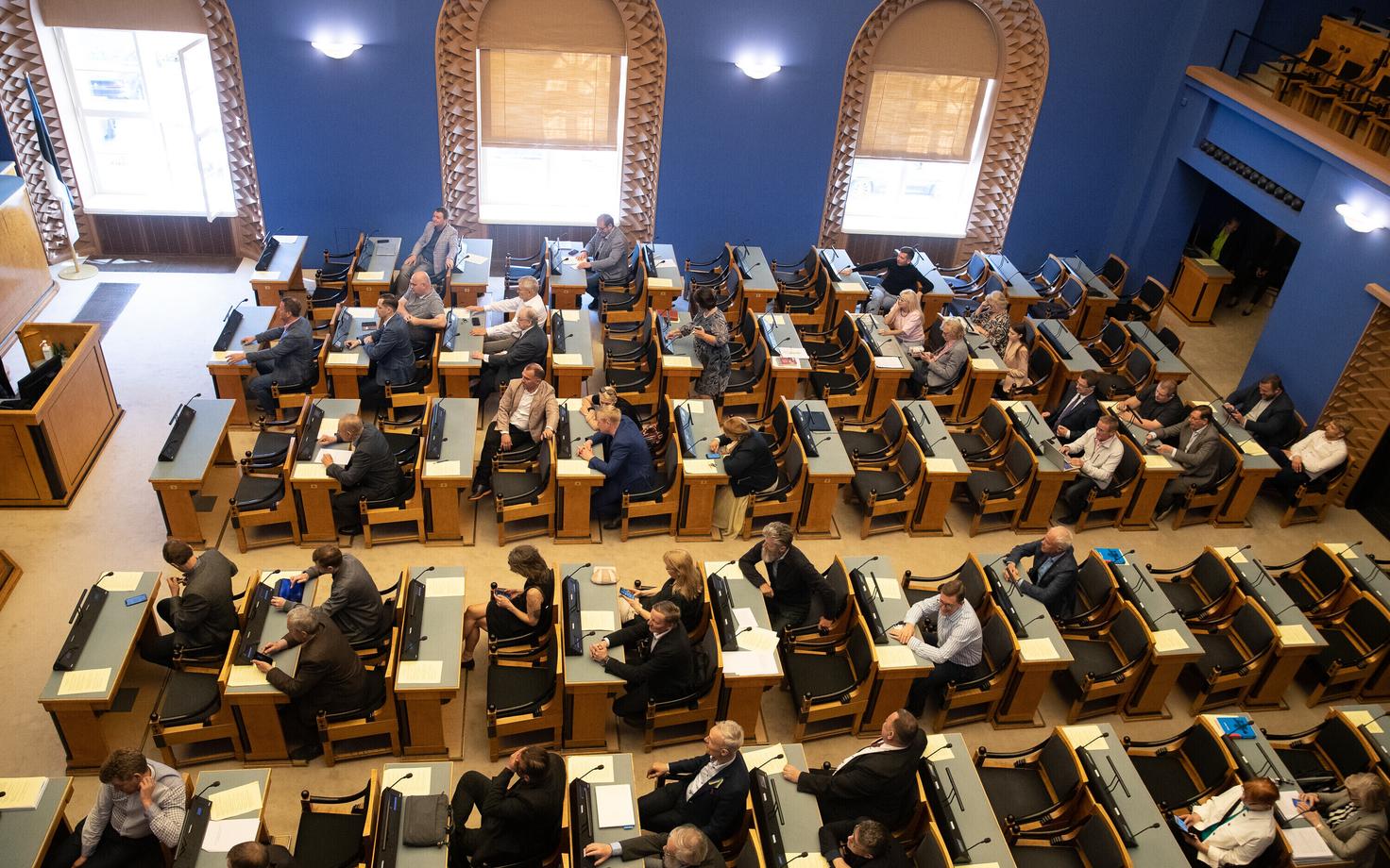 A Riigikogu sitting in progress.