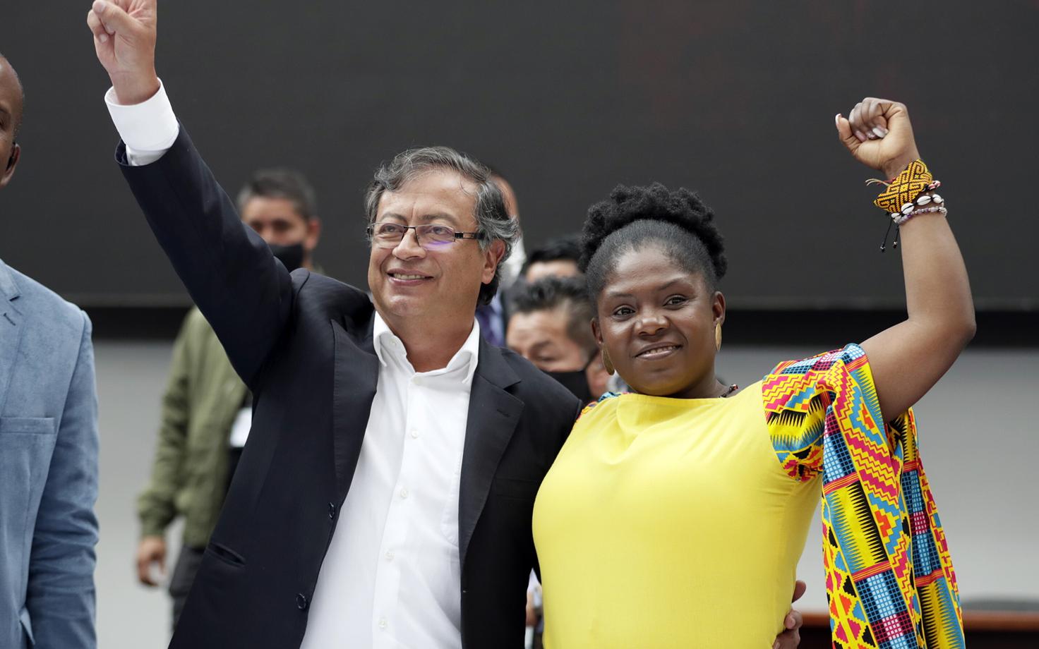 Kolumbia presidendiks ja asepresidendiks valitud Gustavo Petro ja Francia Márquez