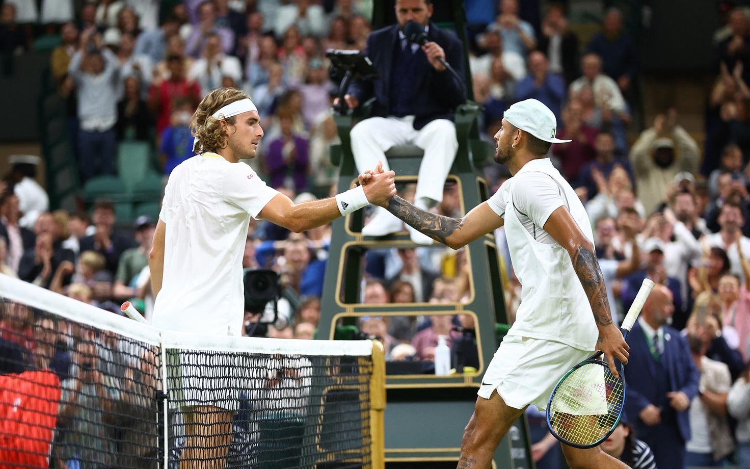 Nick Kyrgios ja Stefanos Tsitsipas pärast kolmanda ringi kohtumist laupäeval