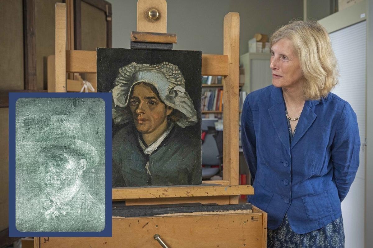 Vanemkuraator Frances Fowle koos taluperenaise pea (1885) ja Vincent Van Goghi autoportree röntgenipildiga