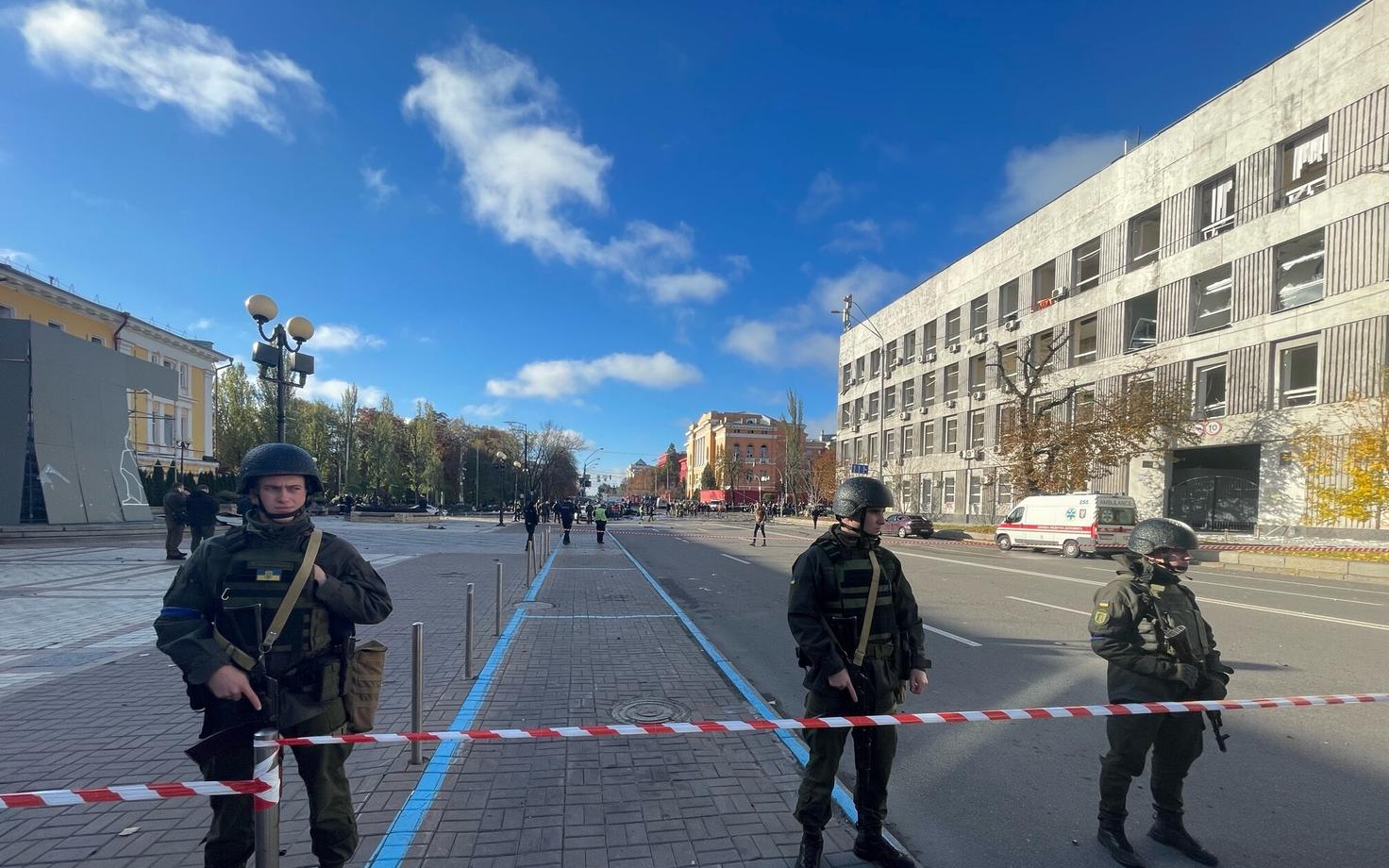 Киев после ракетного удара утром 10 октября.