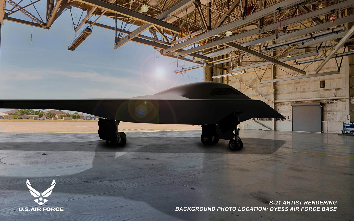 Художественная визуализация бомбардировщика B-21.