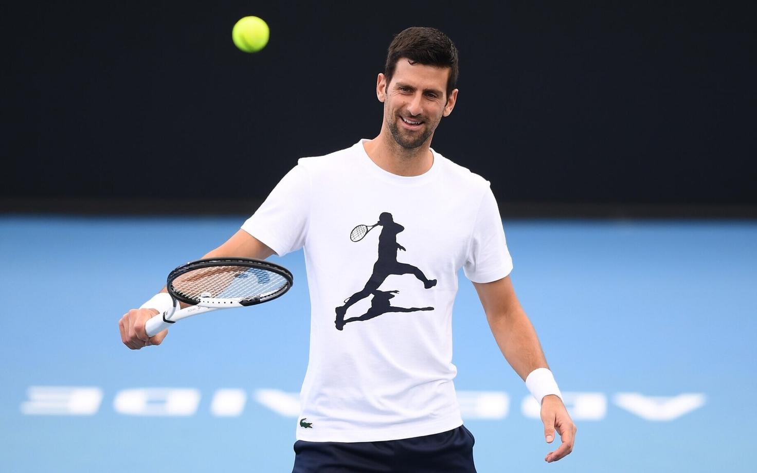 Novak Djokovic Adelaide’is harjutamas.