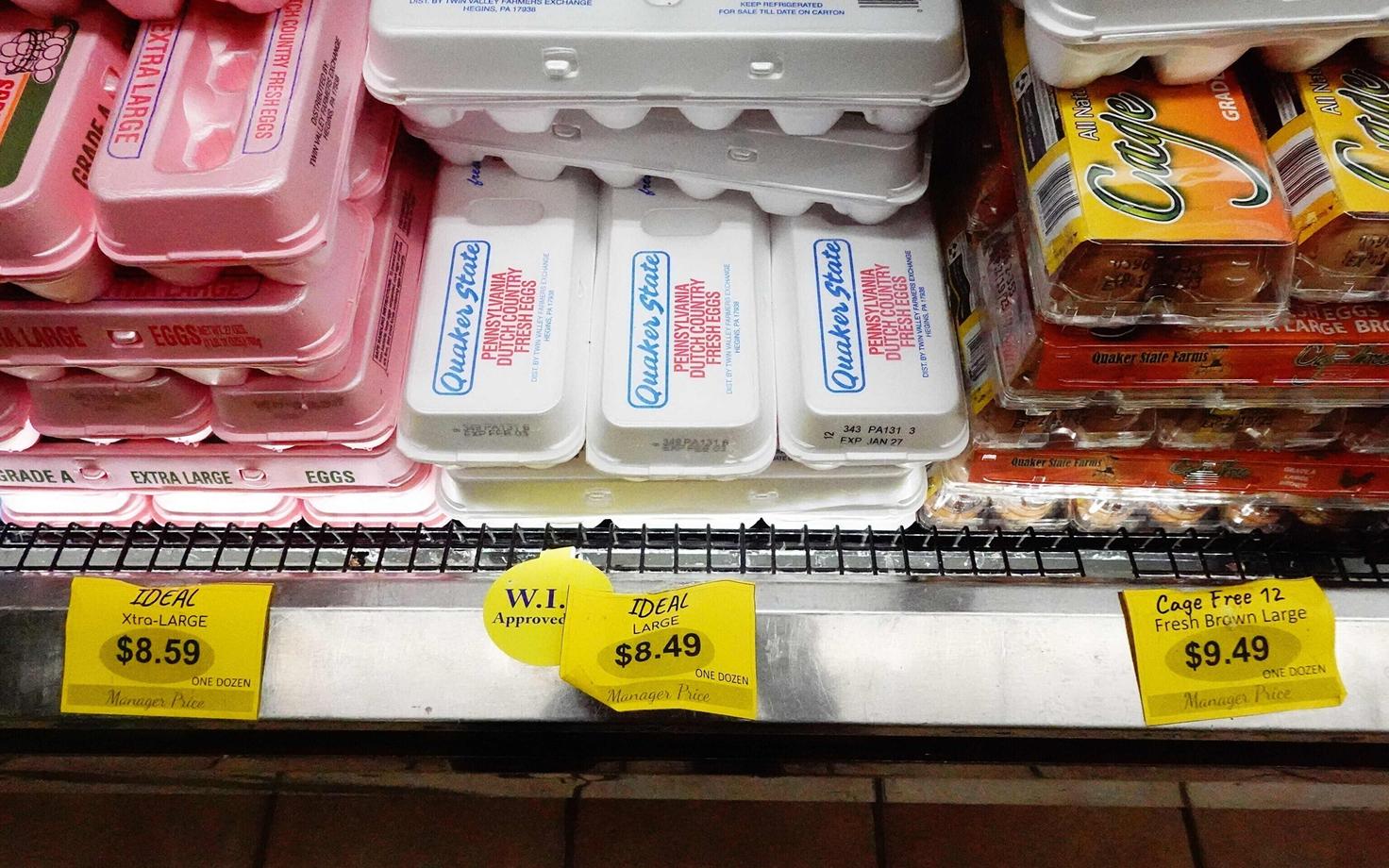 Цены на яйца в США.