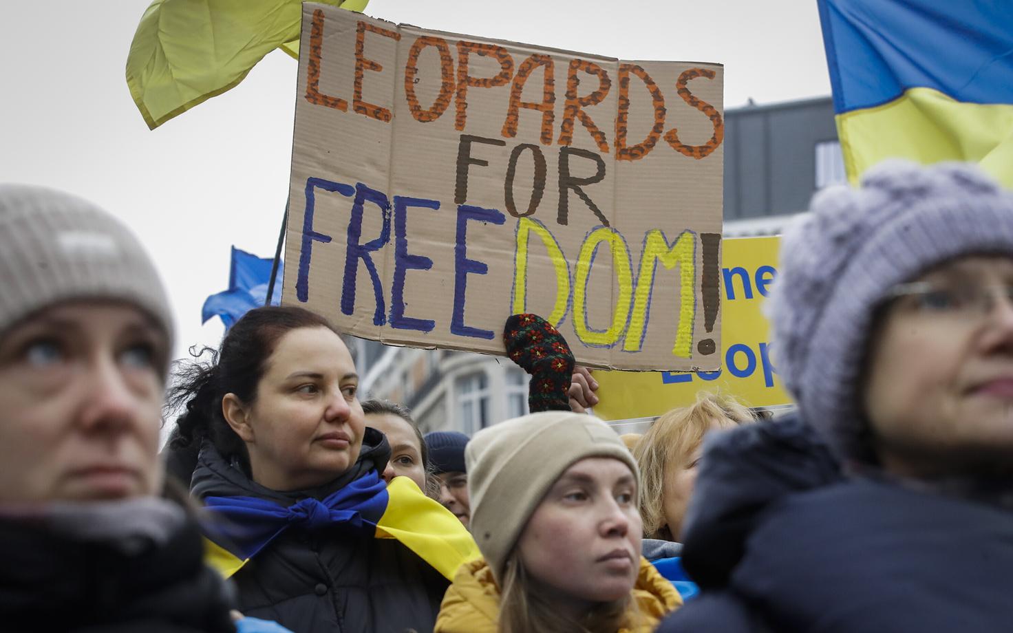 Митинг в поддержку передачи танков Leopard Украине.