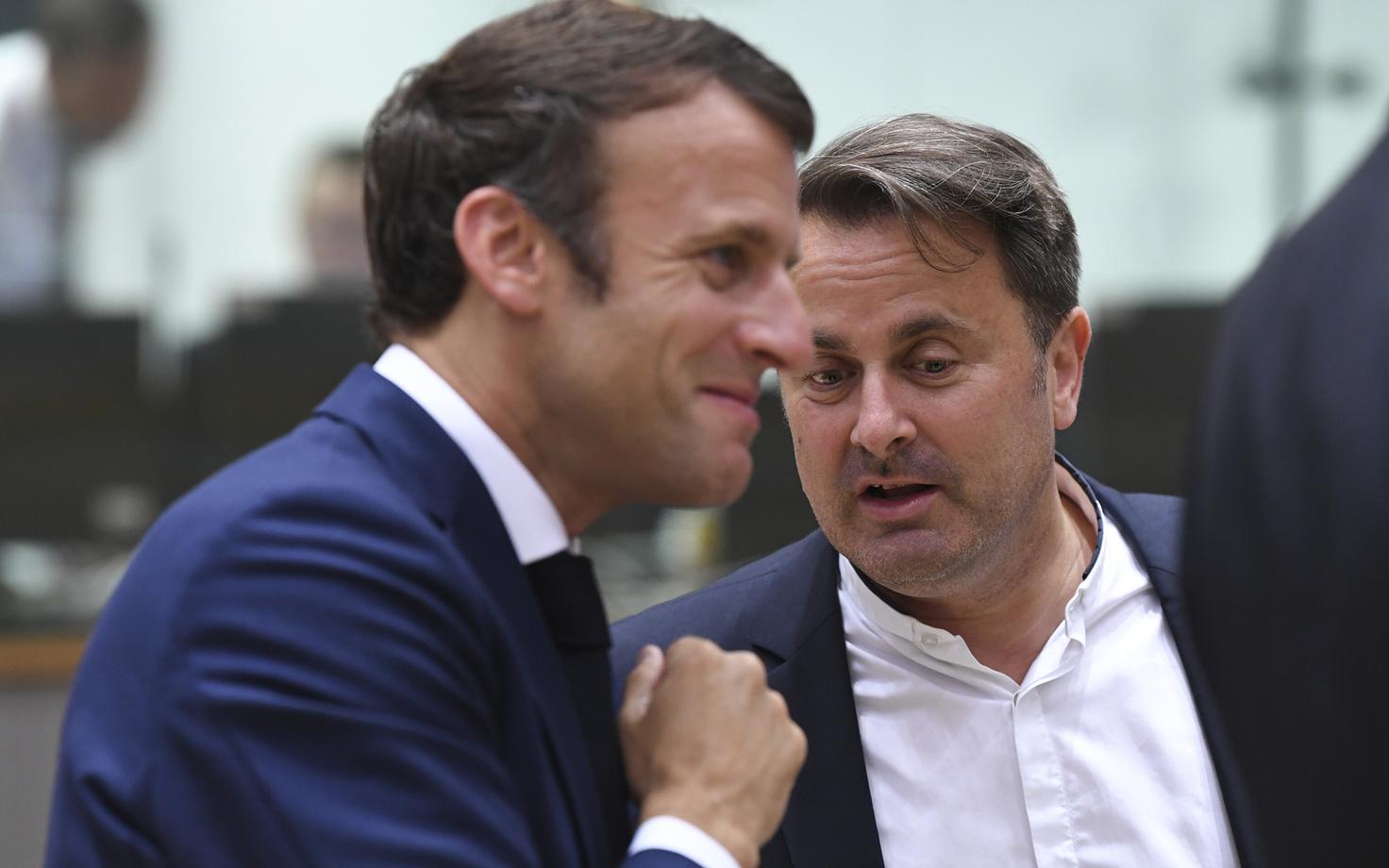 Prantsusmaa president Emmanuel Macron ja Luksemburgi peaminister Xavier Bettel