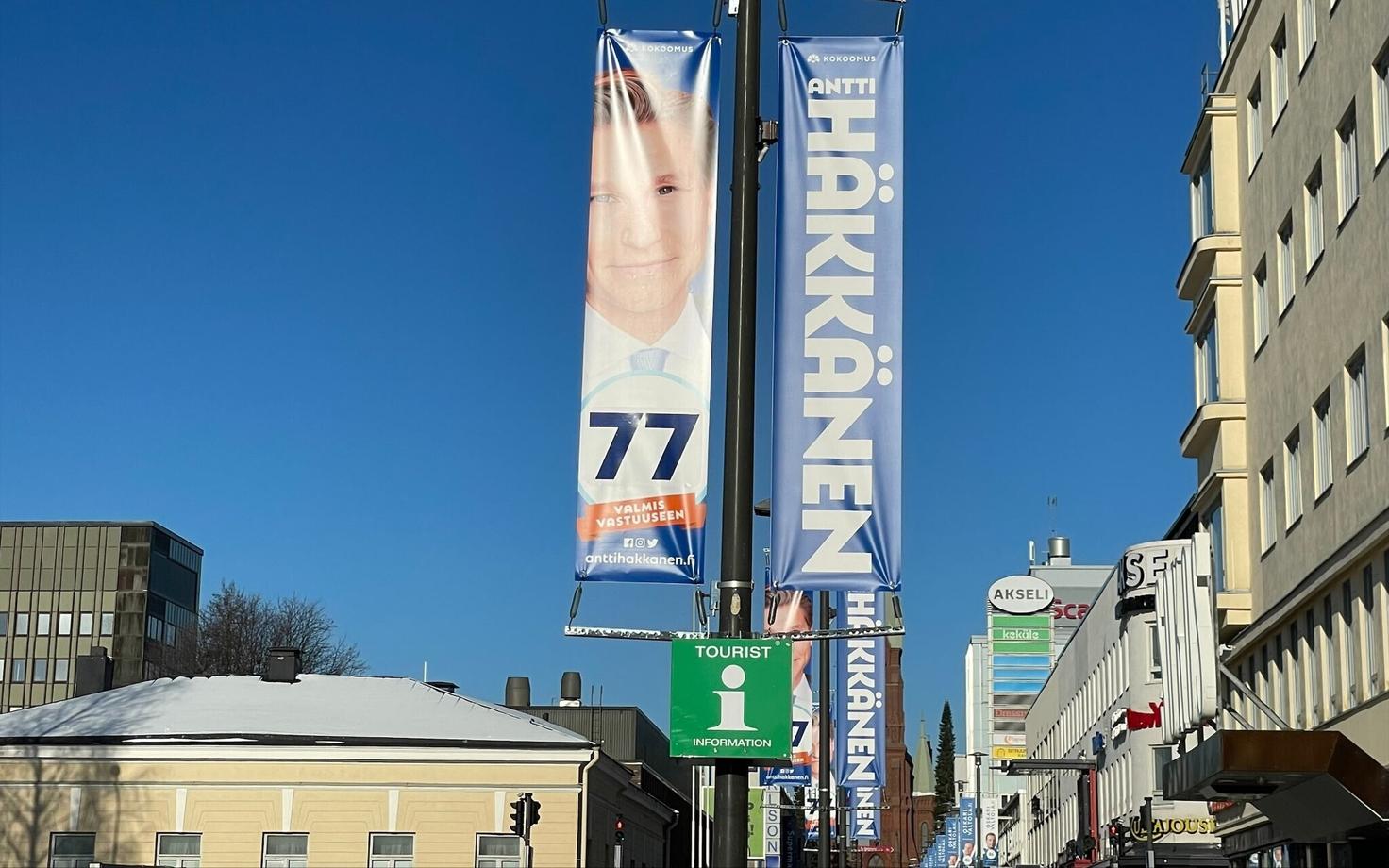 Предвыборные плакаты в Финляндии.