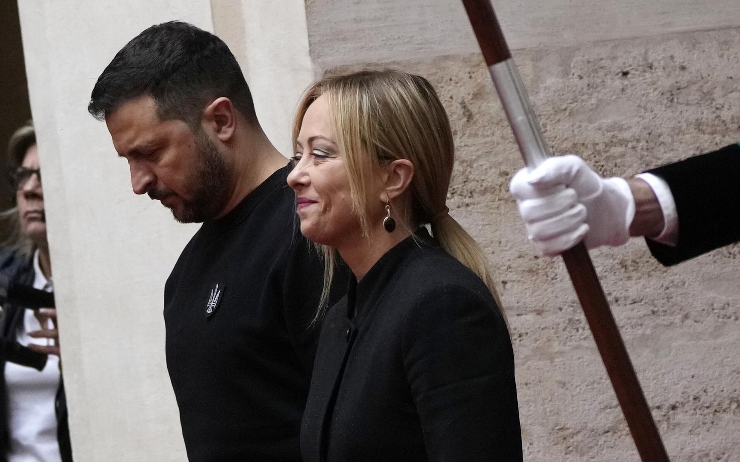 Volodõmõr Zelenski kohtumisel Itaalia peaministri Giorgia Meloniga.