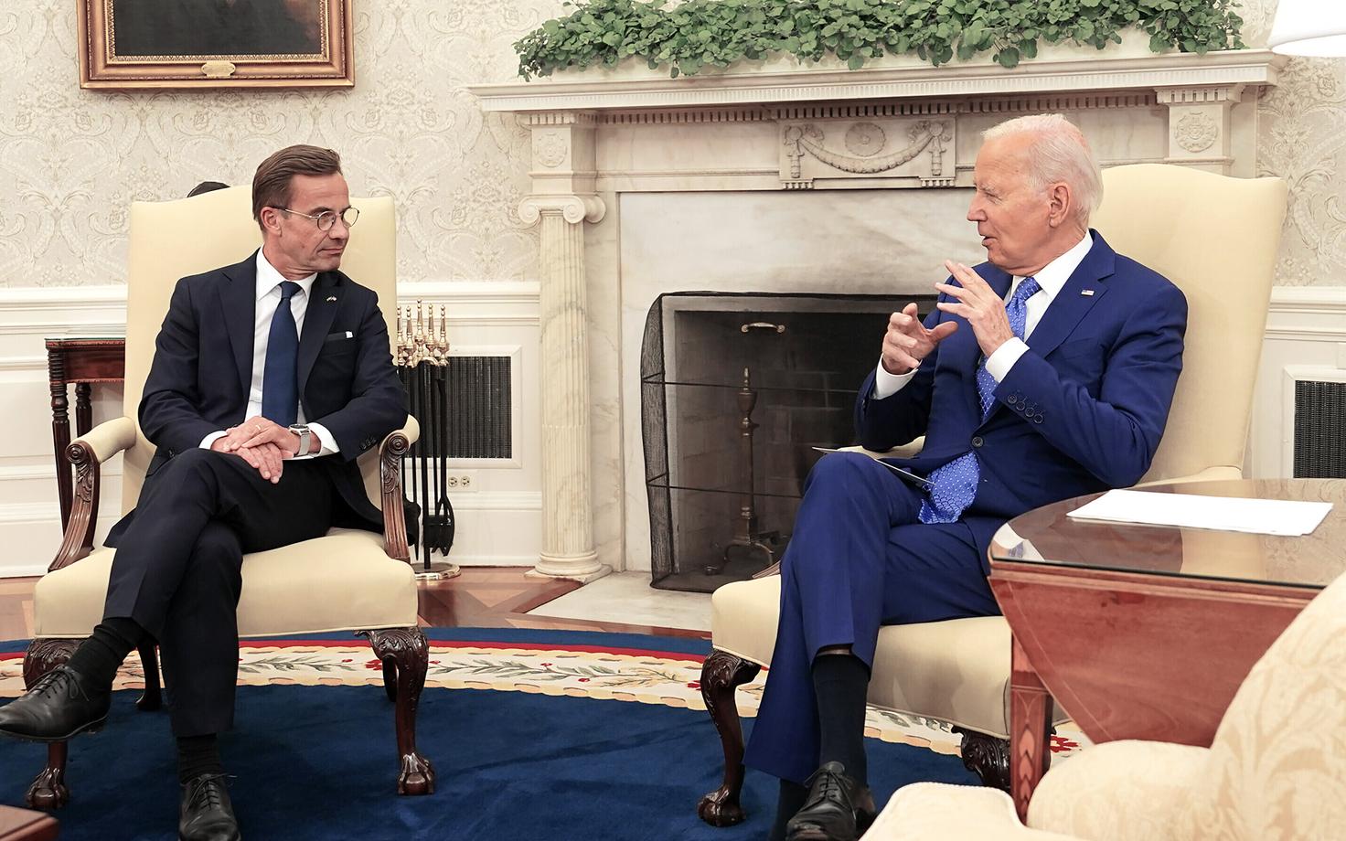 Ulf Kristersson ja Joe Biden
