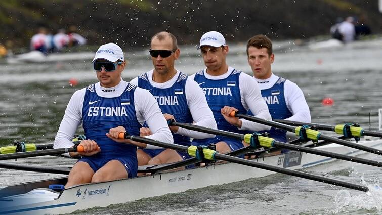 Eesti paarisaeruline neljapaat koosseisus Mikhail Kushteyn, Allar Raja, Tõnu Endrekson, Johann Poolak