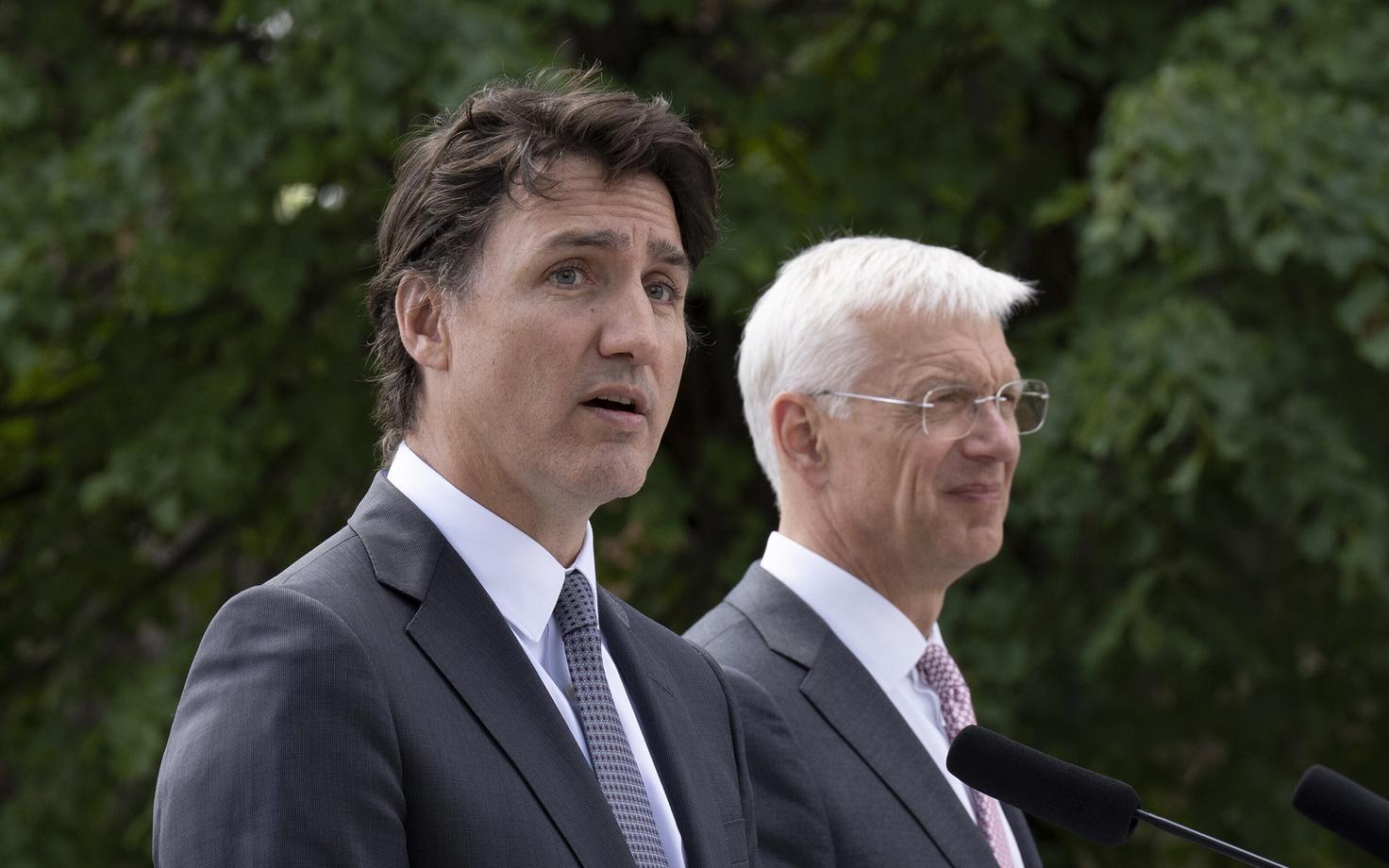 Kanada peaminister Justin Trudeau ja Läti peaminister Krišjanis Karinš.