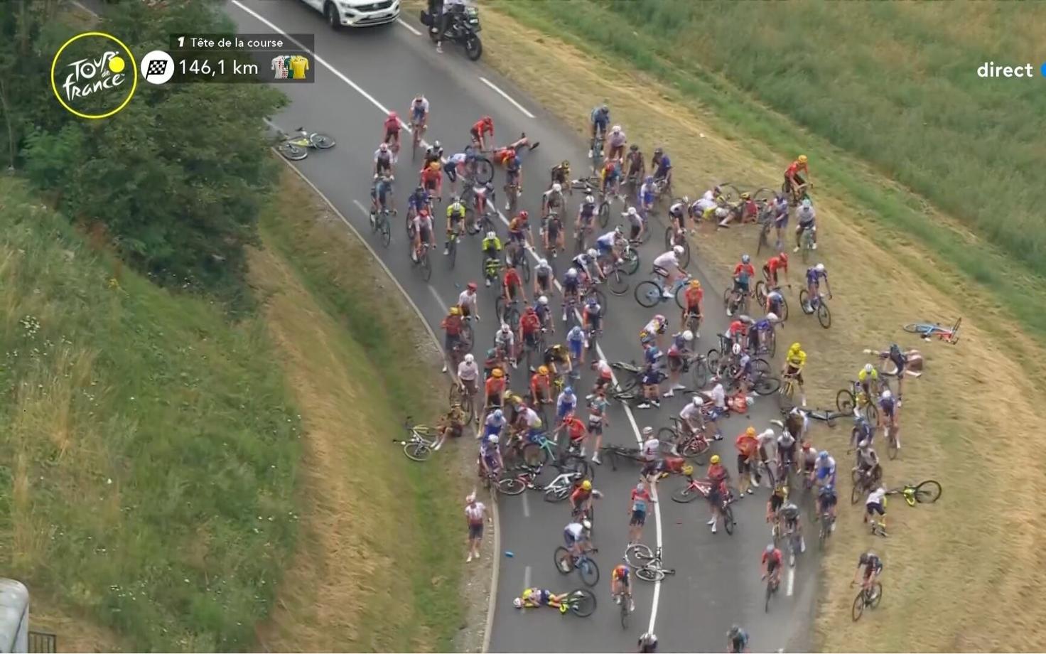 Kukkumine Tour de France'i 14. etapi alguses
