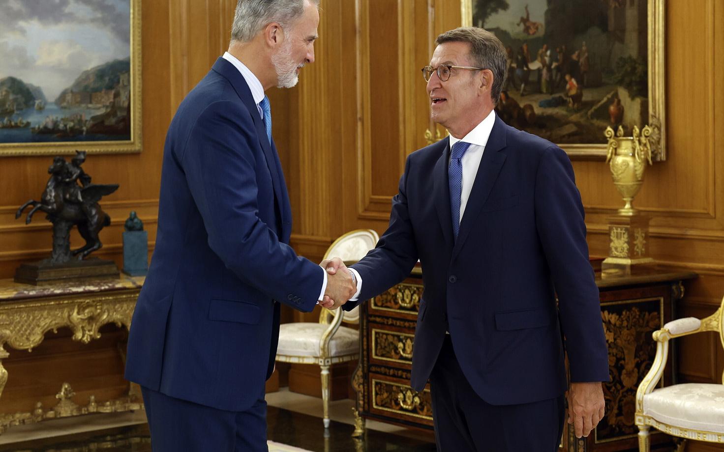 Felipe VI ja Alberto Nunez Feijoo