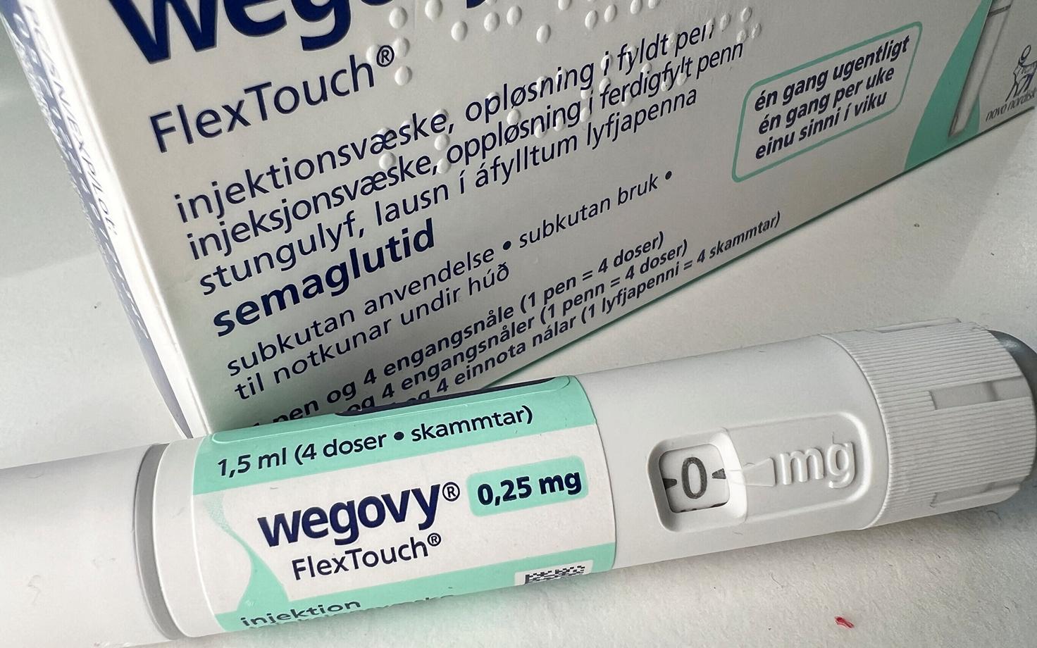 Препарат для похудения Wegovy производства Novo Nordisk.
