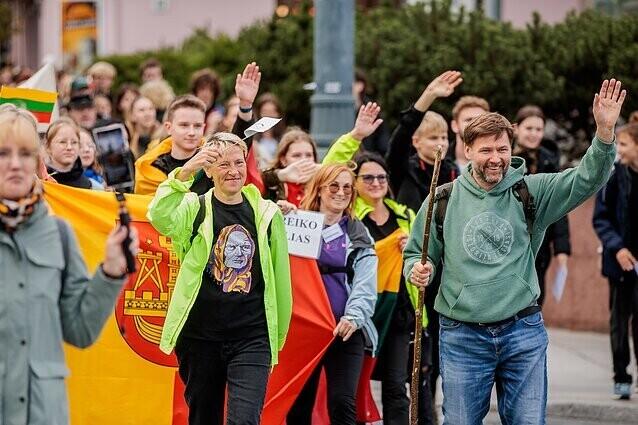 Митинг литовских учителей в Литве.