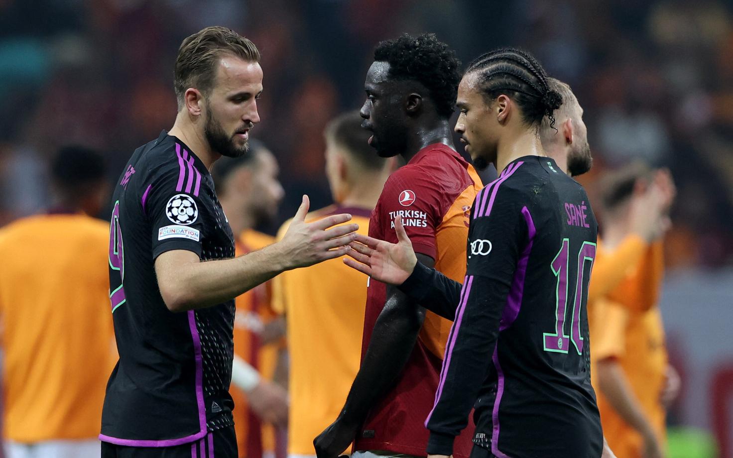 Bayerni mängijad Harry Kane ja Leroy Sane.