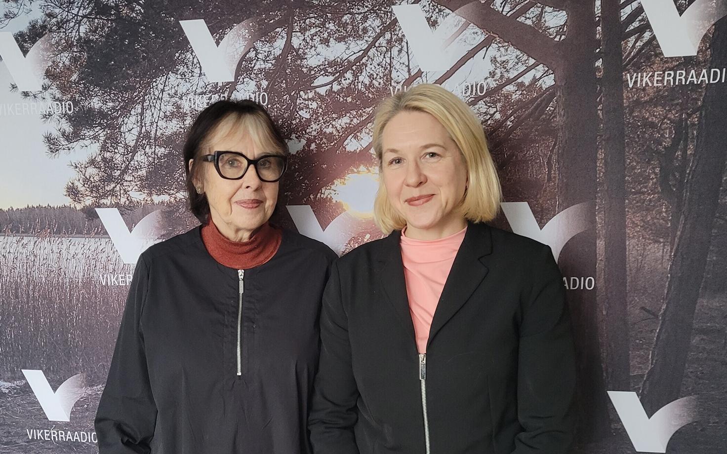 Sirje Helme and Maarja Vaino in the Vikerraadio studio.