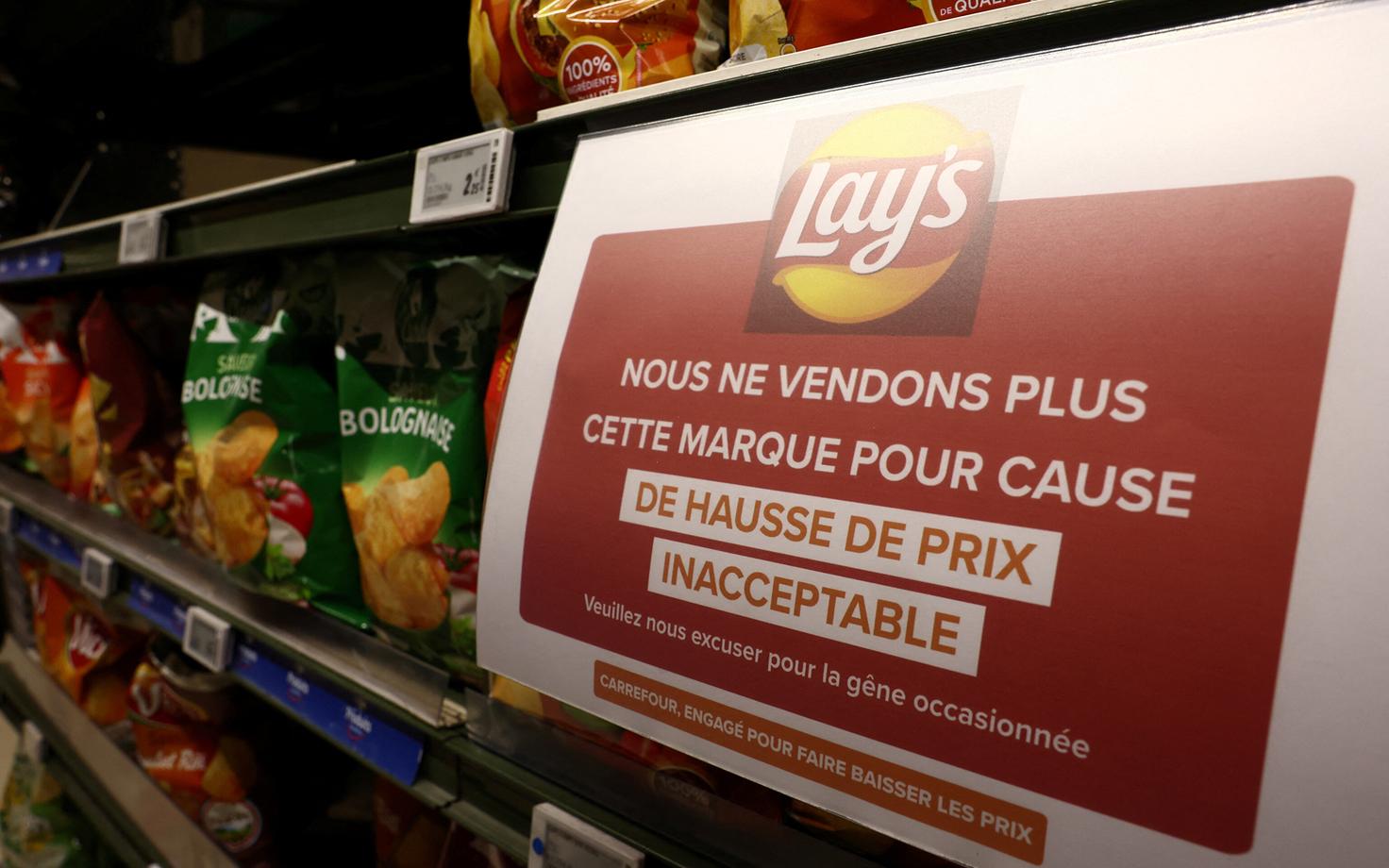 Prantsuse kauplusekett Carrefour keeldub PepsiCo selliste toodete müügist nagu Lay krõpsud, sest ettevõte kasvatas toodete hulgimüügihinda liiga palju.
