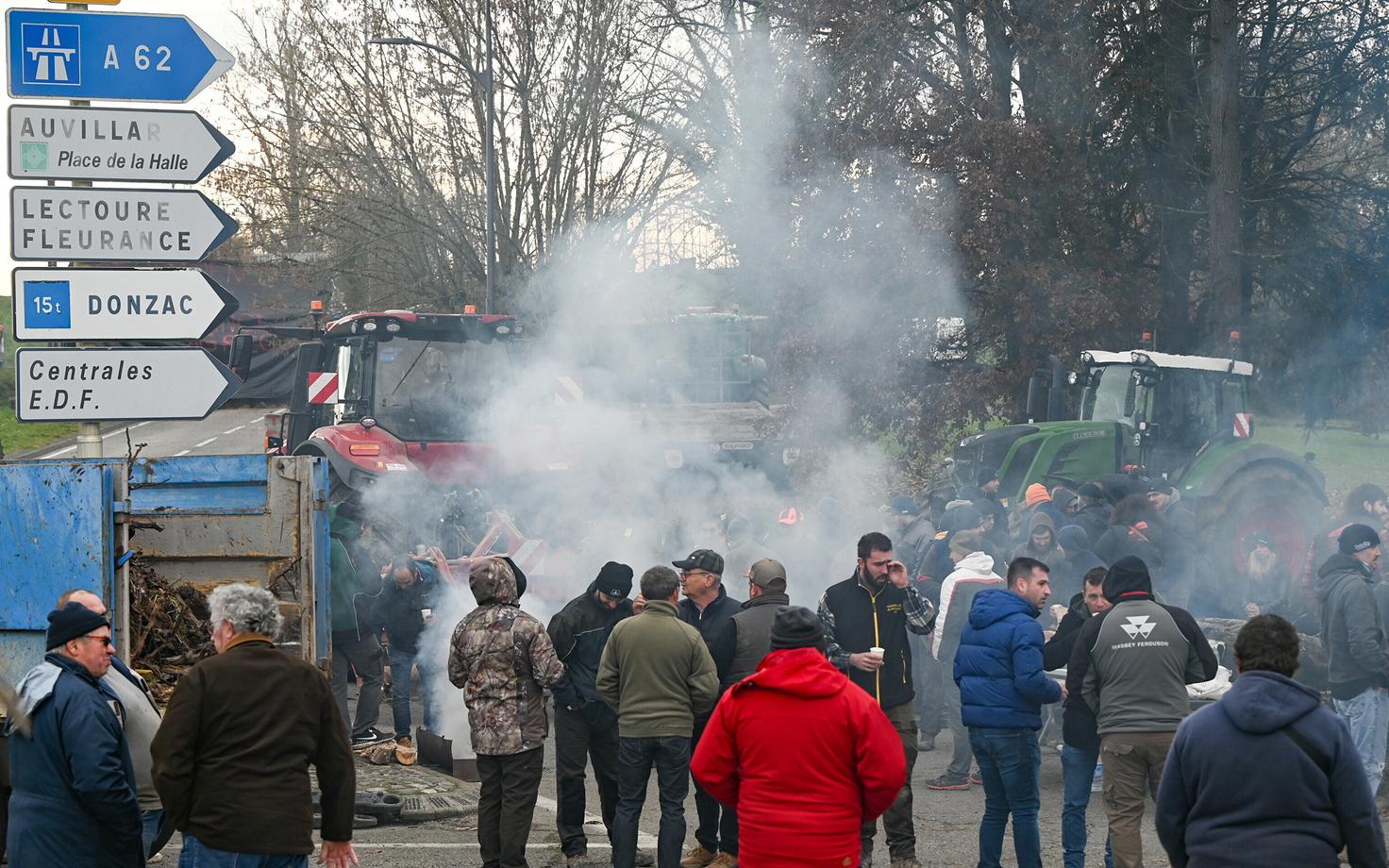 Põllumeeste protest takistamas liiklust Lõuna-Prantsusmaal.
