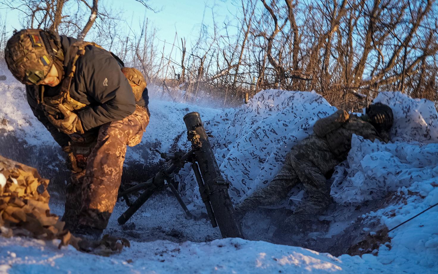 Ukraina kaitseväelased Bahmuti lähedal.