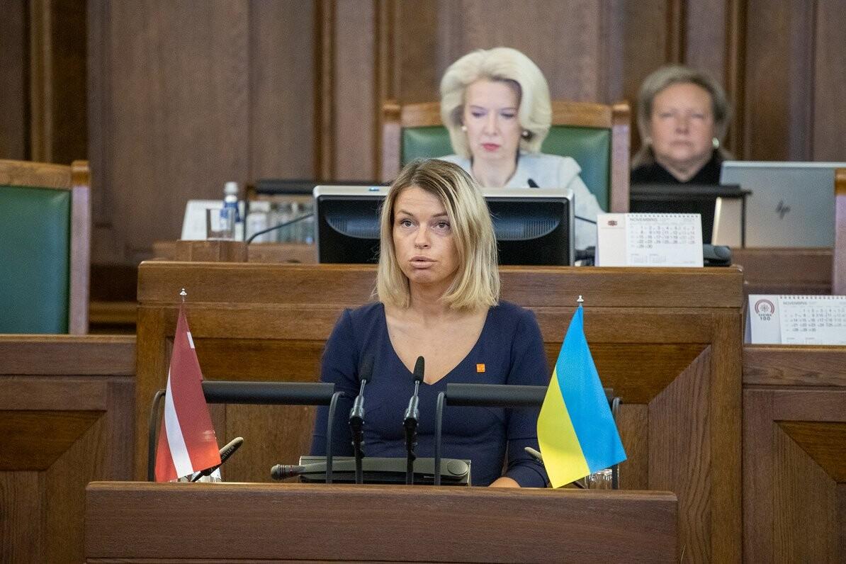 Глория Гревцова в Сейме Латвии.