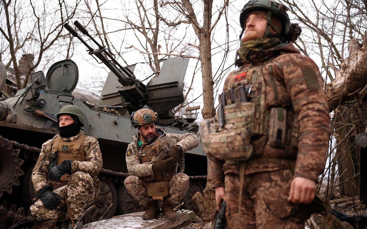 Украинское подразделение ПВО под Бахмутом.