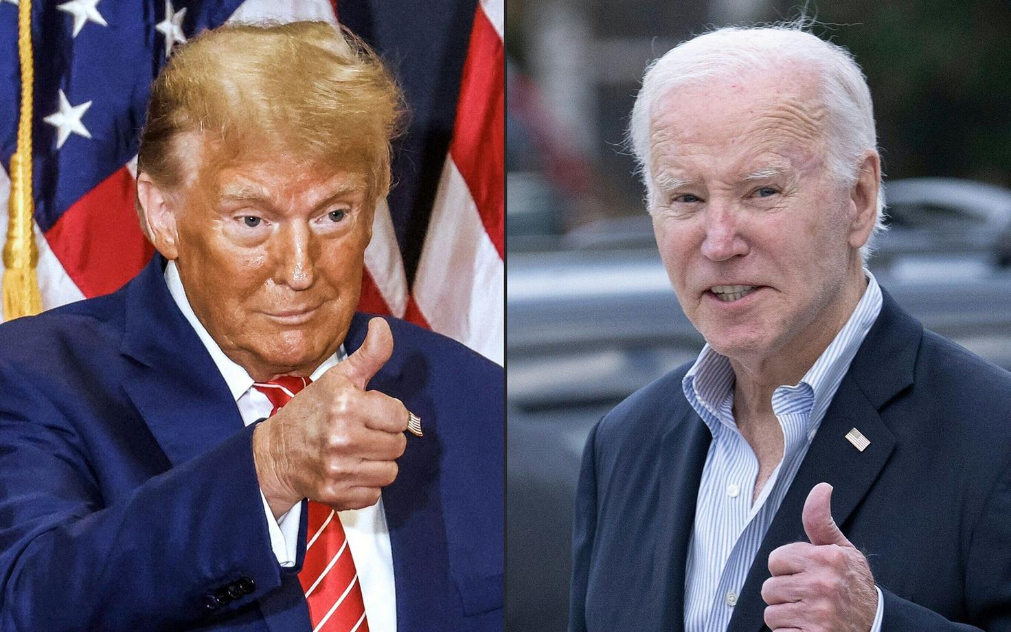 USA ekspresident ja vabariiklaste presidendikandidaat Donald Trump (vasakul) ja praegune president ja demokraatide kandidaat Joe Biden.
