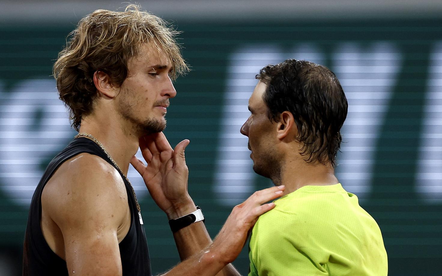 Alexander Zverev ja Rafael Nadal 2022. aasta Prantsusmaa lahtistel