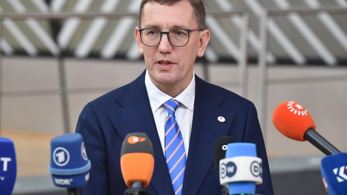 Кристен Михал на заседании Европейского совета.