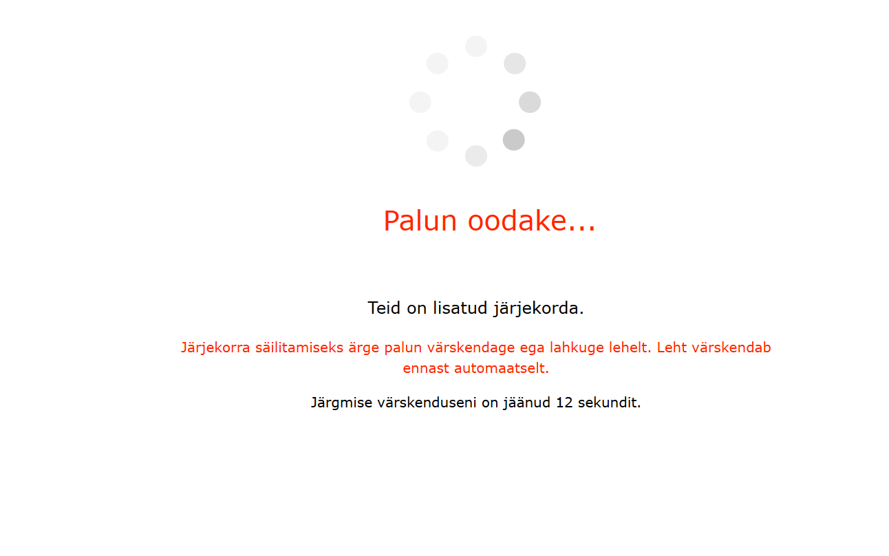 Ootejärjekord Piletilevi lehel, et pääseks tantsupeo pileteid ostma