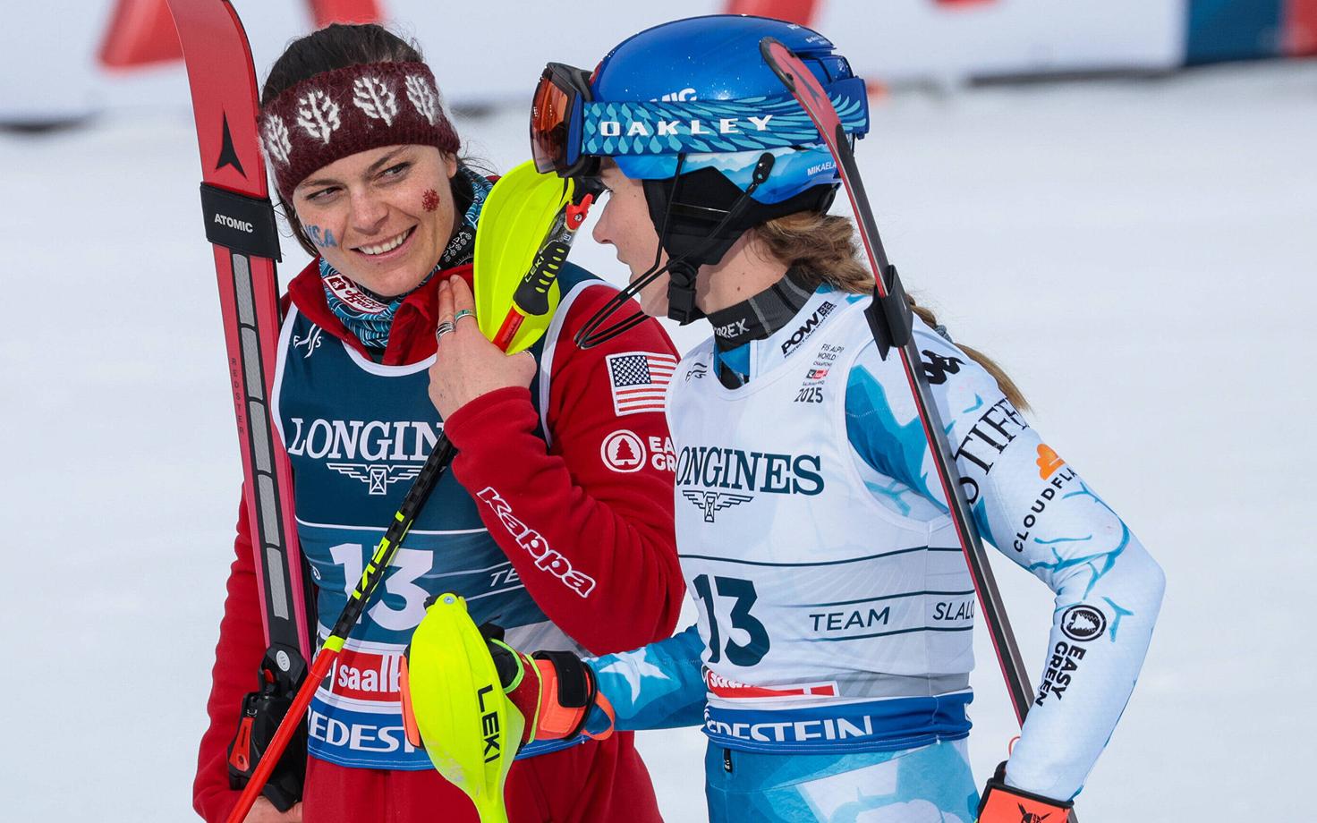 Breezy Johnson ja Mikaela Shiffrin