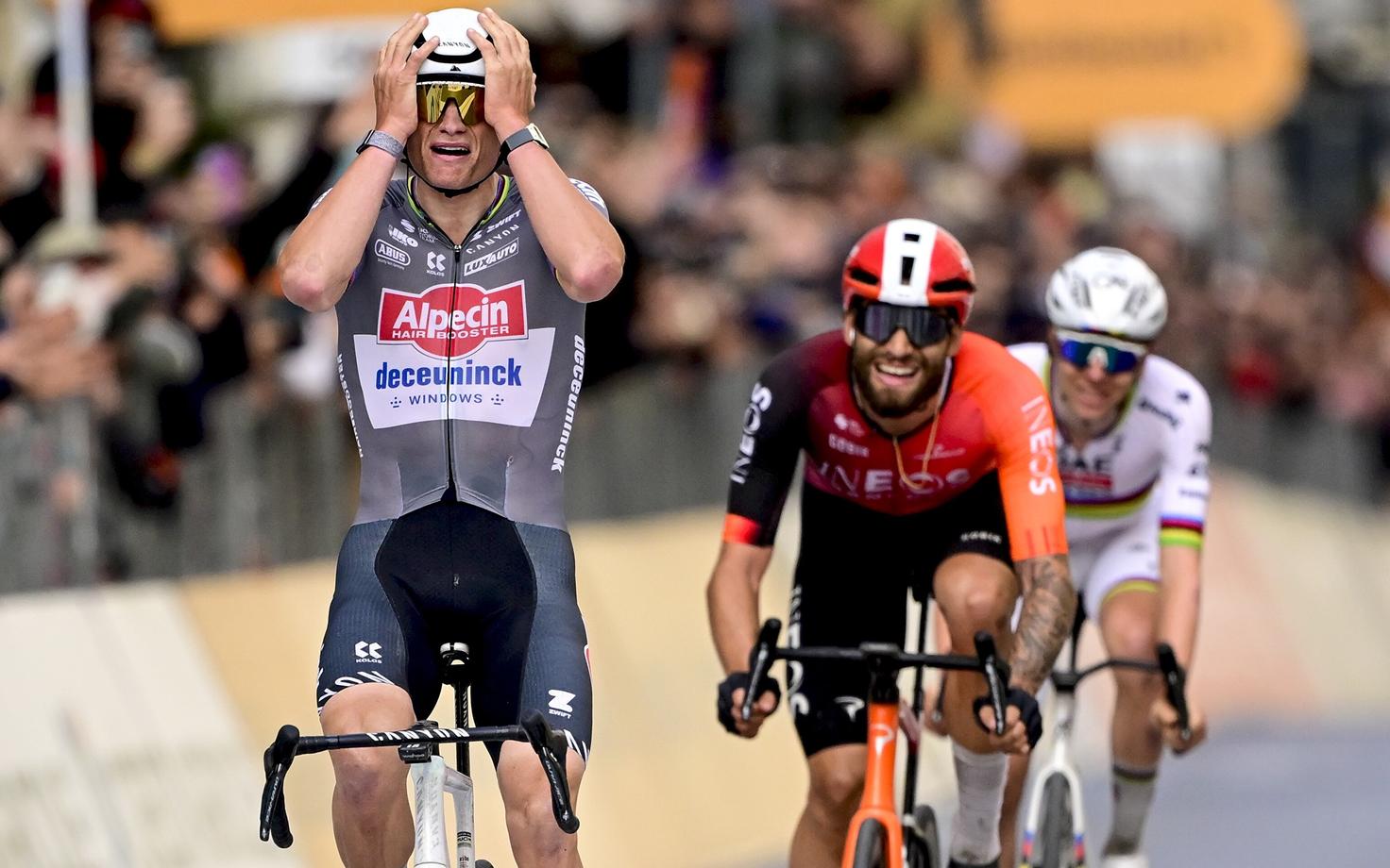 Mathieu van der Poel Milano – Sanremo ühepäevasõidu finišis