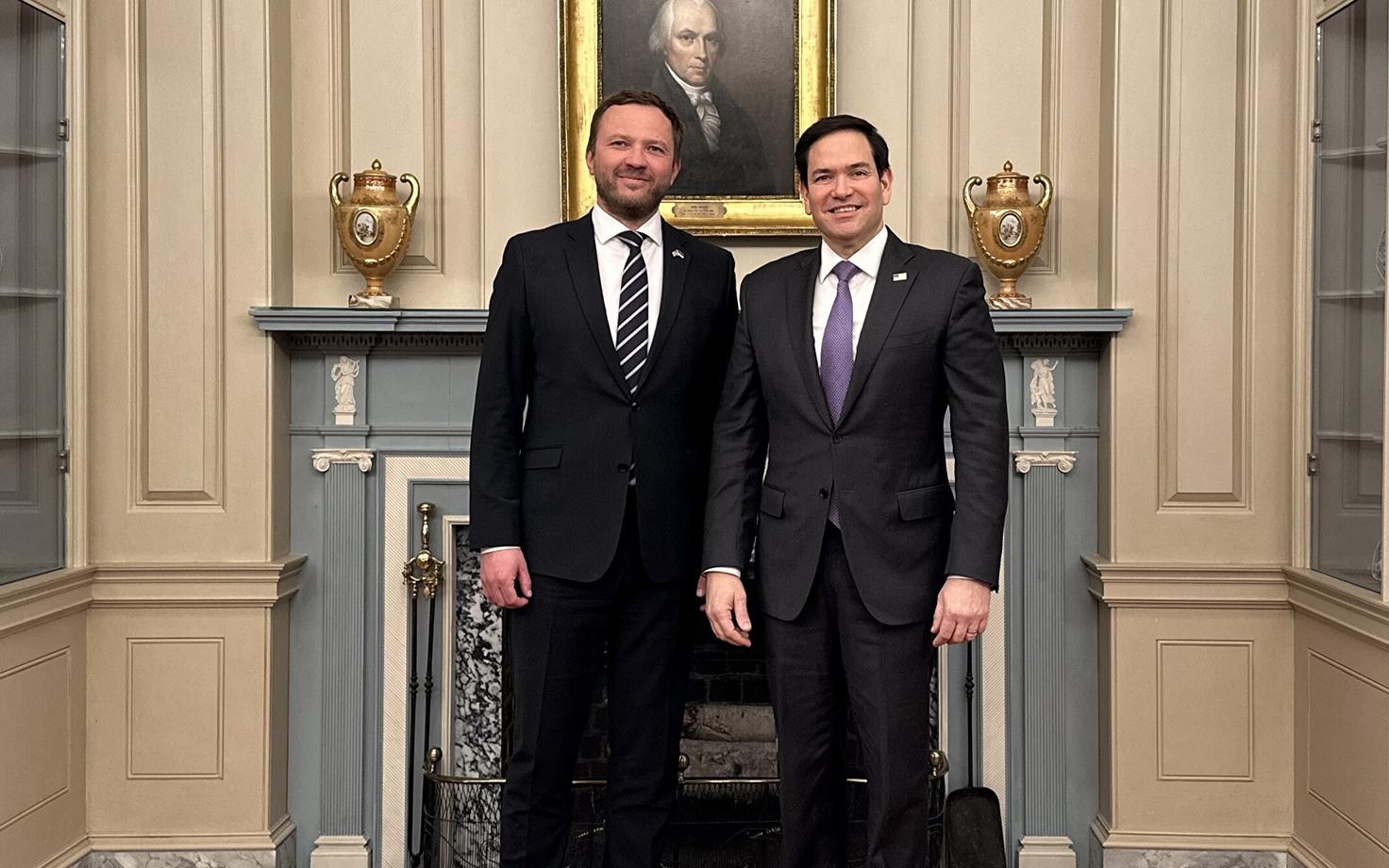 Margus Tsahkna and Marco Rubio on March 25, 2025.