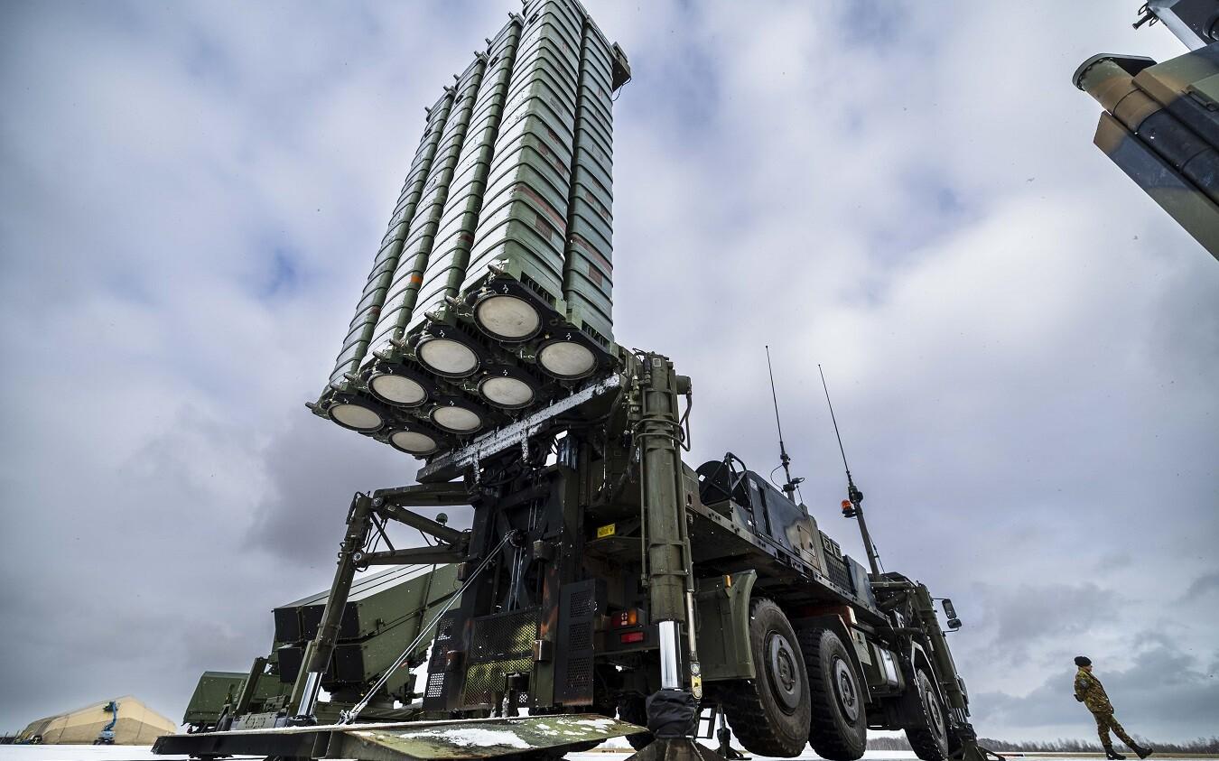 The Italian Army's SAMP/T air defense system in Lithuania in February 2025.