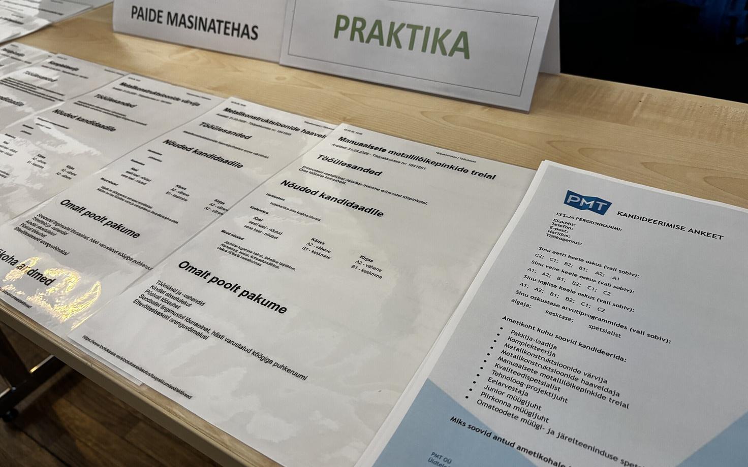 Laud töötukassa Paide büroo värbamispäeval.