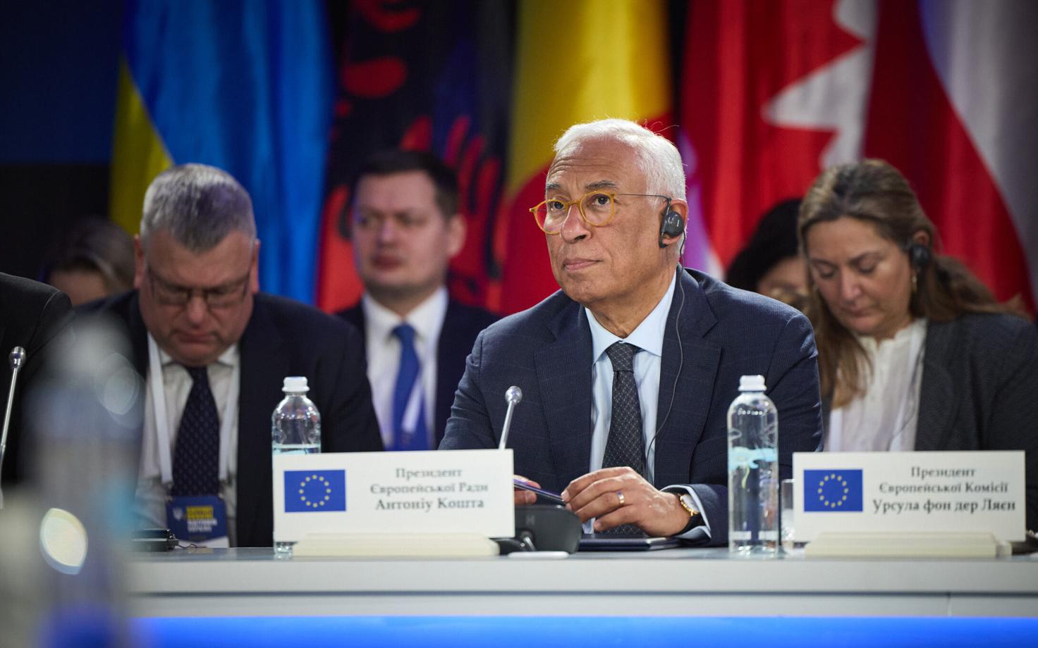 Председатель Европейского совета Антониу Кошта в Украине, 2025 год.