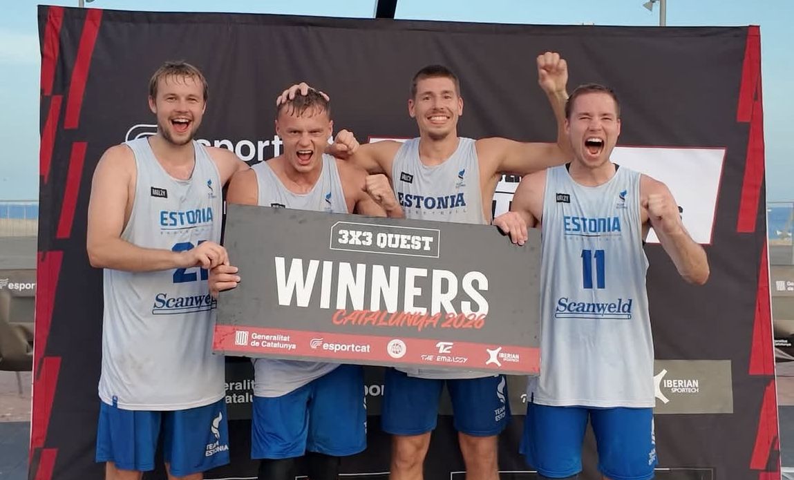 Eesti 3x3 korvpallikoondis koosseisus Ken-Martti Reinart, Jaan Puidet, Aleksander Oliver Hint ja Jorgen Rikberg