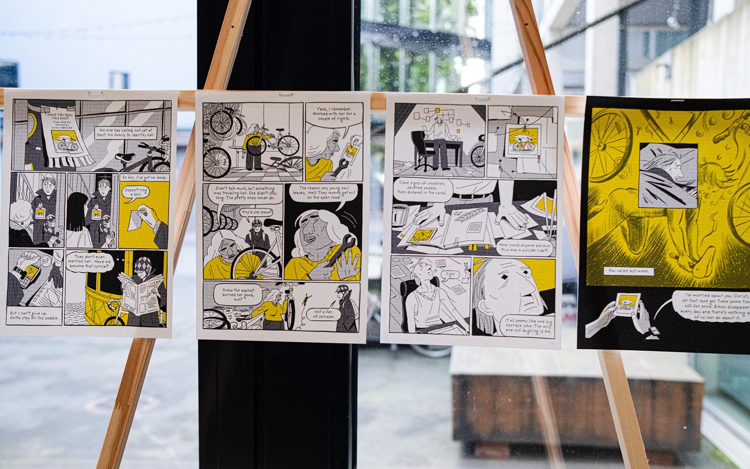 Comic strip on exhibit in the EKA foyer.