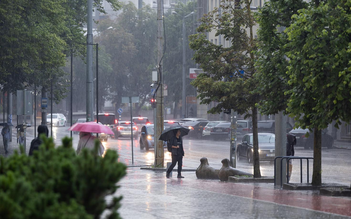 Heavy rain in Tallinn.