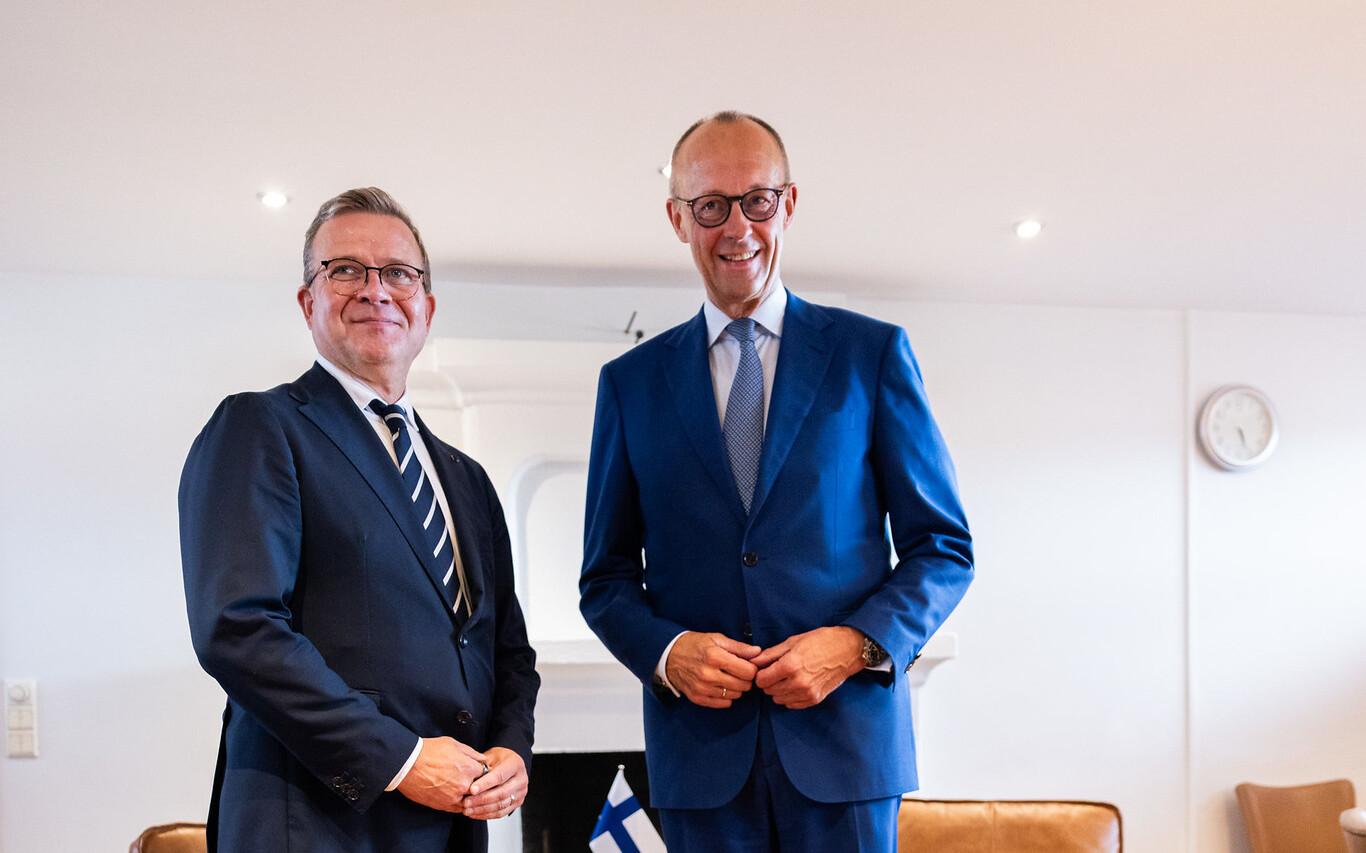 Saksamaa liidukantsler Friedrich Merx ja Soome peaminister Petteri Orpo.
